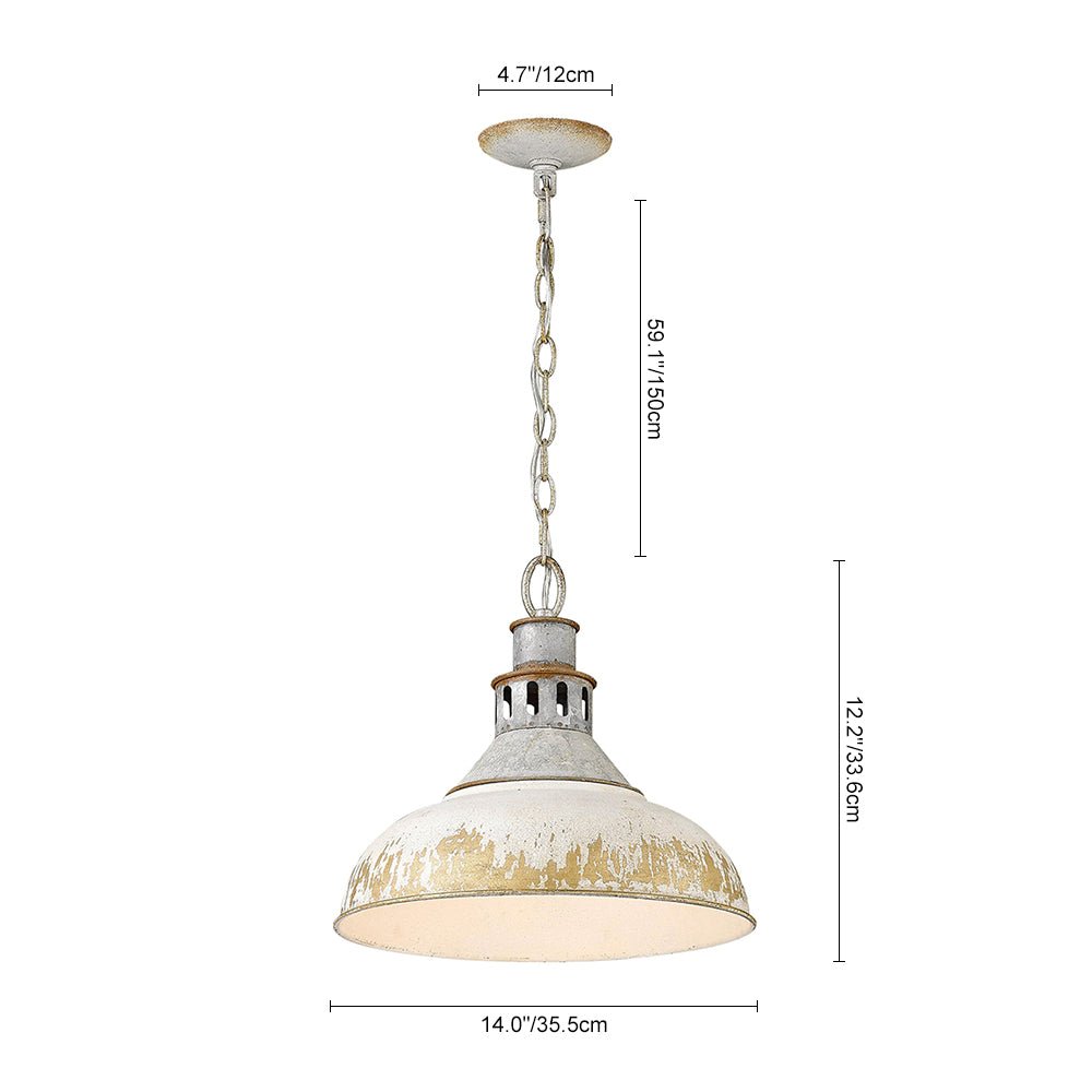 Pendantlightie - Arts And Crafts Wide Edge 1 - Light Handmade Paint Single Dome Pendant - Pendants - White - 