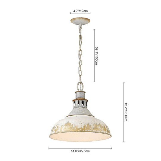 Pendantlightie - Arts And Crafts Wide Edge 1 - Light Handmade Paint Single Dome Pendant - Pendants - White - 