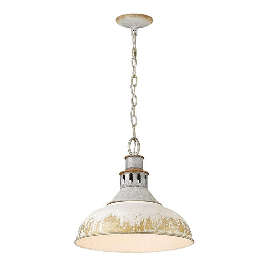 Pendantlightie - Arts And Crafts Wide Edge 1 - Light Handmade Paint Single Dome Pendant - Pendants - White - 