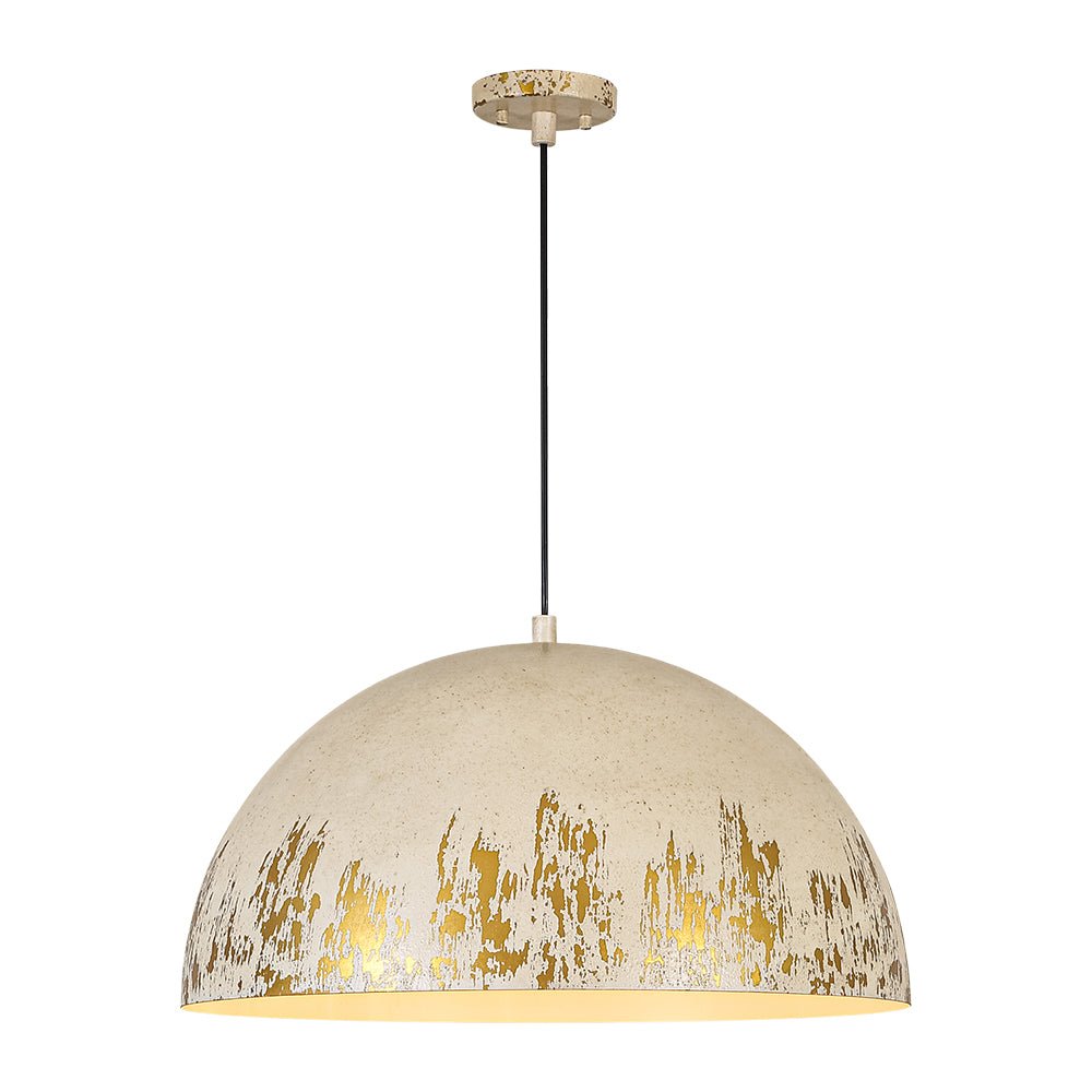 Pendantlightie-Arts Vintage 1-Light Distressed Handmade Paint Single Dome Pendant-Pendants-Brown-