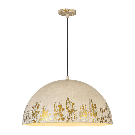 Pendantlightie-Arts Vintage 1-Light Distressed Handmade Paint Single Dome Pendant-Pendants-Brown-