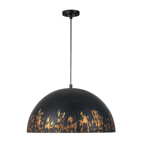 Pendantlightie-Arts Vintage 1-Light Distressed Handmade Paint Single Dome Pendant-Pendants-Brown-