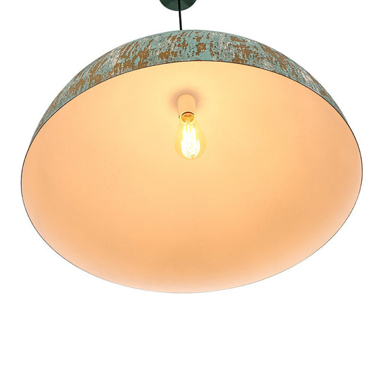 Pendantlightie-Arts Vintage 1-Light Distressed Handmade Paint Single Dome Pendant-Pendants-Brown-