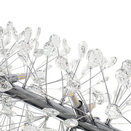 Pendantlightie - Blossom 12 - Light Floral Island Crystal Dandelion Linear Chandelier - Chandeliers - Chrome - 