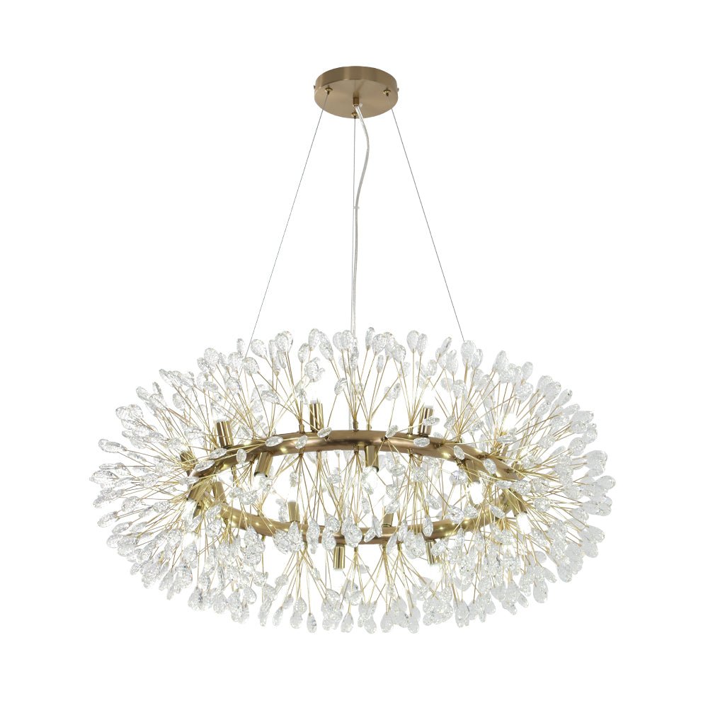 Pendantlightie - Blossom 20 - Light Large Floral Crystal Round Dandelion Chandelier - Chandeliers - Chrome - 