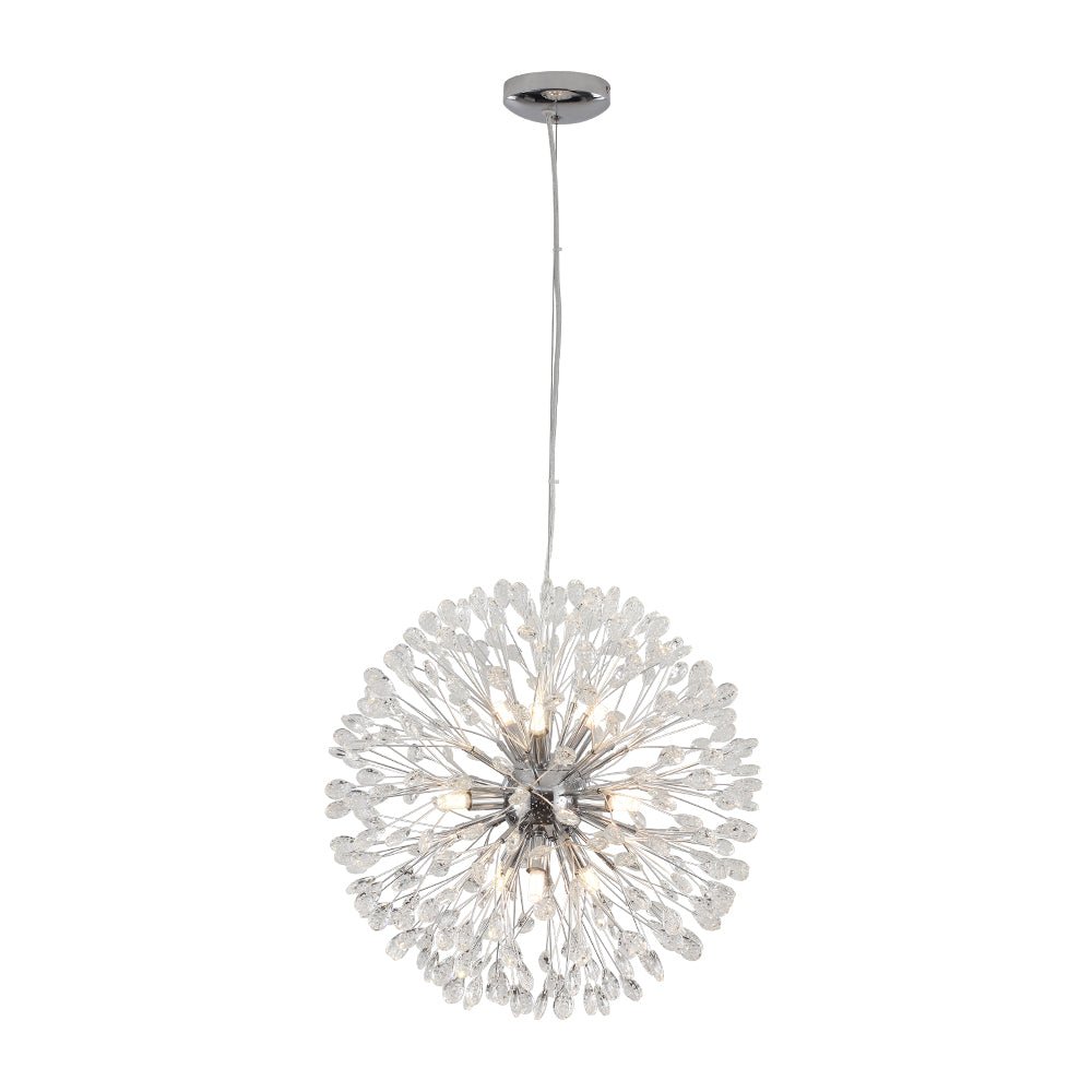 Pendantlightie - Blossom 9 - Light Floral Firework Crystal Dandelion Round Chandelier - Chandeliers - Chrome - 