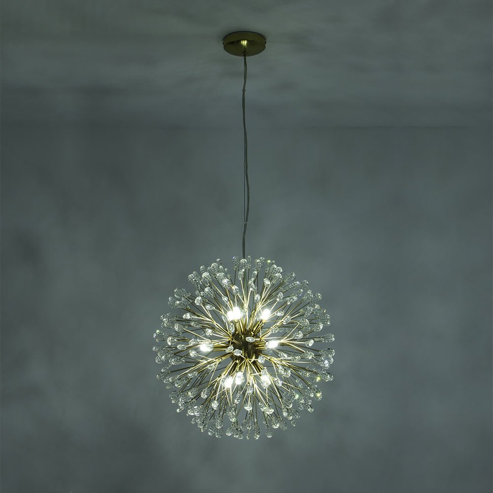 Pendantlightie - Blossom 9 - Light Floral Firework Crystal Dandelion Round Chandelier - Chandeliers - Chrome - 