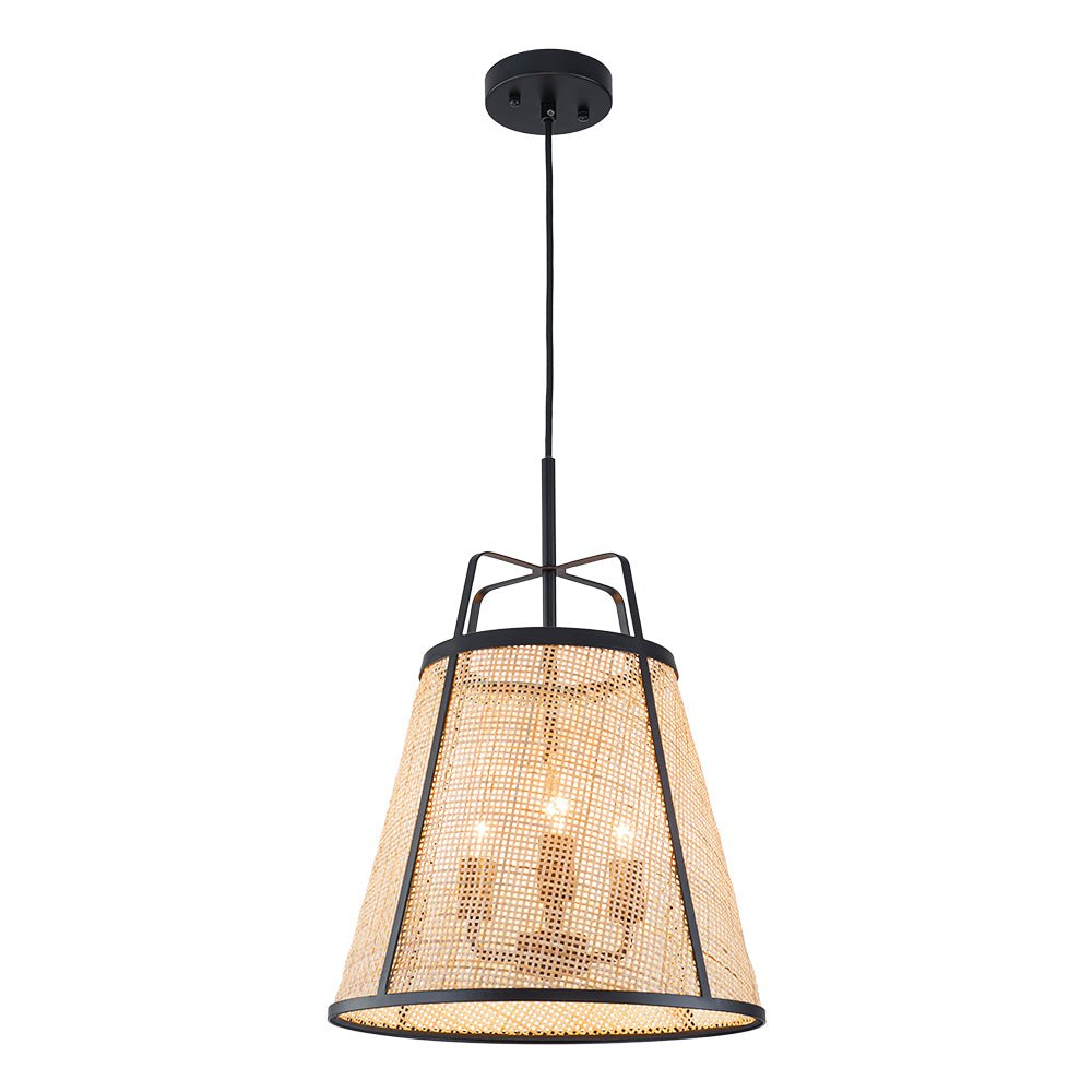 Pendantlightie - Boho 3 - Light Conical Hollowed Rattan Hand Woven Tapered Pendant - Pendants - Medium - 
