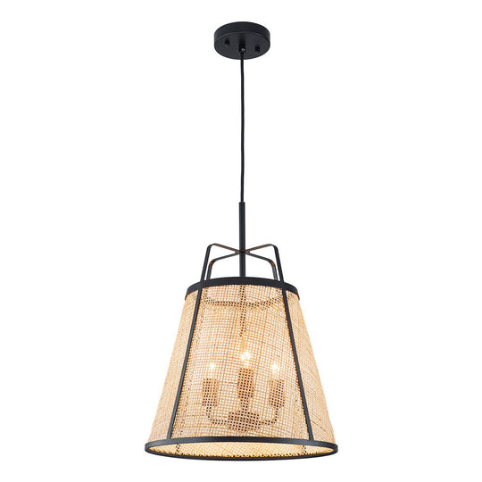Pendantlightie - Boho 3 - Light Conical Hollowed Rattan Hand Woven Tapered Pendant - Pendants - Medium - 