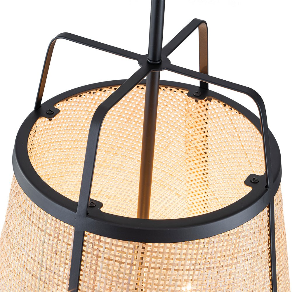 Pendantlightie - Boho 3 - Light Conical Hollowed Rattan Hand Woven Tapered Pendant - Pendants - Medium - 
