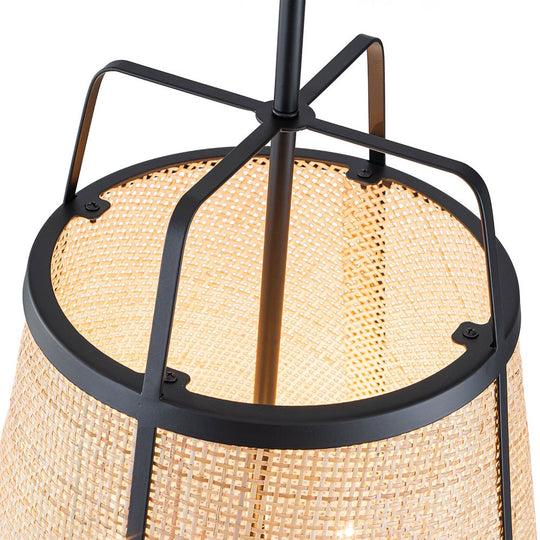 Pendantlightie - Boho 3 - Light Conical Hollowed Rattan Hand Woven Tapered Pendant - Pendants - Medium - 