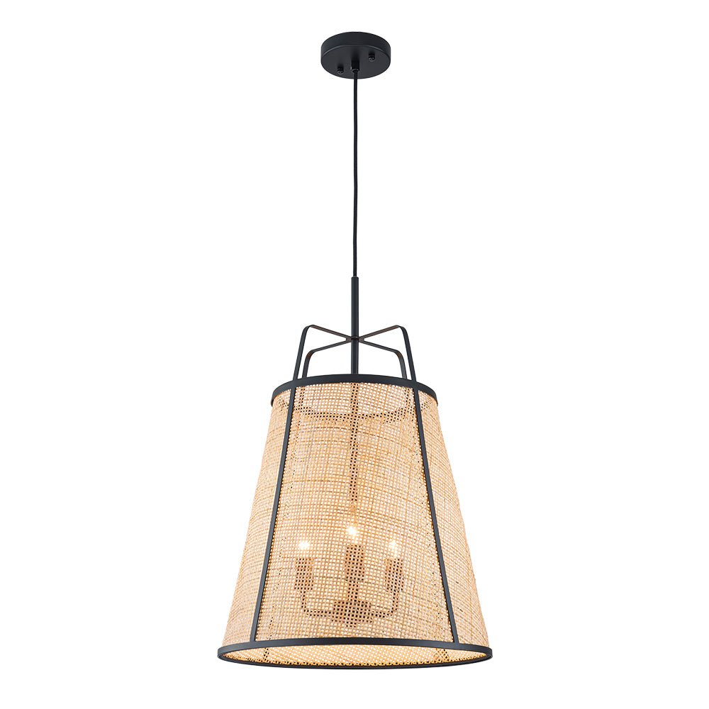 Pendantlightie - Boho 3 - Light Conical Hollowed Rattan Hand Woven Tapered Pendant - Pendants - Medium - 