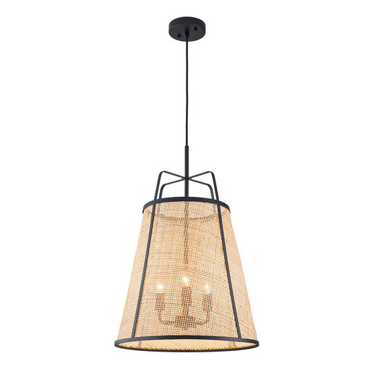 Pendantlightie - Boho 3 - Light Conical Hollowed Rattan Hand Woven Tapered Pendant - Pendants - Medium - 
