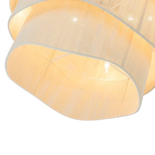 Pendantlightie - Boho 6 - Light Rope Tiered Drum Woven Chandelier - Chandeliers - Beige - 