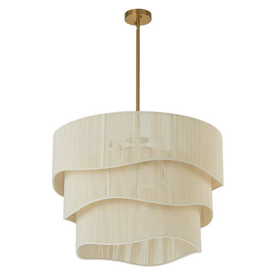 Pendantlightie - Boho 6 - Light Rope Tiered Drum Woven Chandelier - Chandeliers - Beige - 