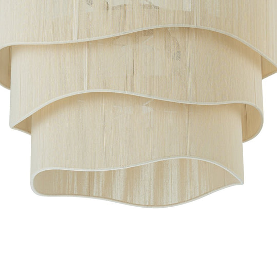 Pendantlightie - Boho 6 - Light Rope Tiered Drum Woven Chandelier - Chandeliers - Beige - 