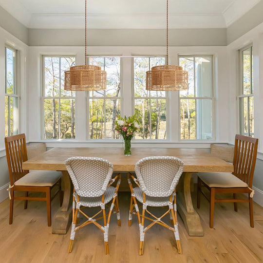 Pendantlightie - Boho Natural 1 - Light Handwoven Tiered Drum Rattan Chandelier - Chandeliers - 2 - Tiered Drum - 