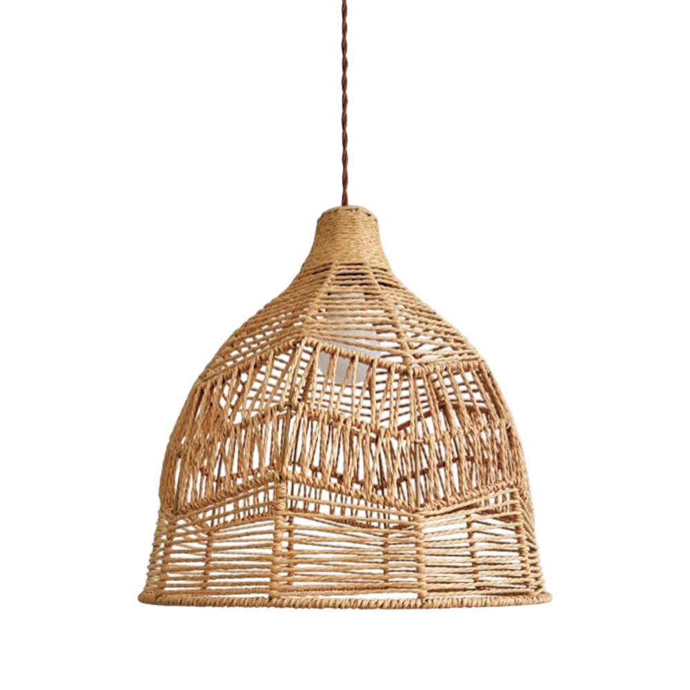 Pendantlightie - Boho Natural 1 - Light Handwoven Tiered Drum Rattan Chandelier - Chandeliers - Dome - 