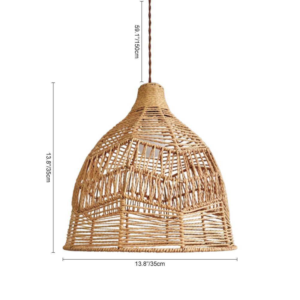 Pendantlightie - Boho Natural 1 - Light Handwoven Tiered Drum Rattan Chandelier - Chandeliers - Dome - 