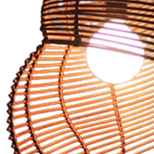 Pendantlightie - Coastal 1 - Light Spiral Conch Rattan Handwoven Pendant Light - Pendants - Brown - Small