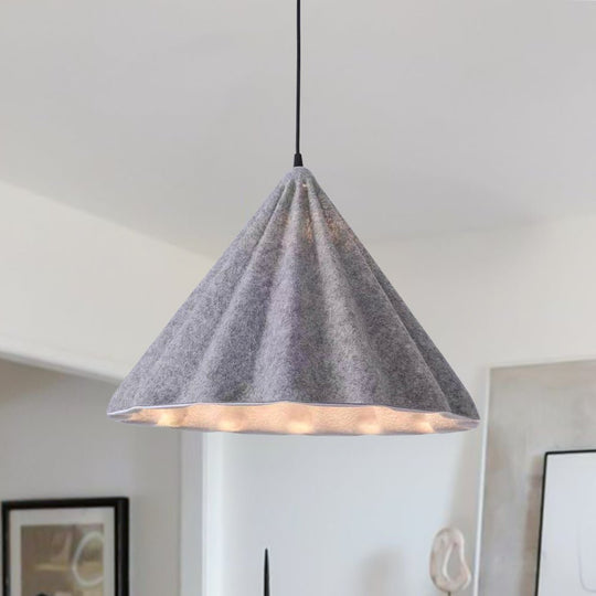 Pendantlightie - Contemporary 1 - Light Cone Felt Scalloped Pendant Light - Pendants - Gray - 