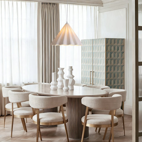 Pendantlightie - Contemporary 1 - Light Cone Felt Scalloped Pendant Light - Pendants - White - 