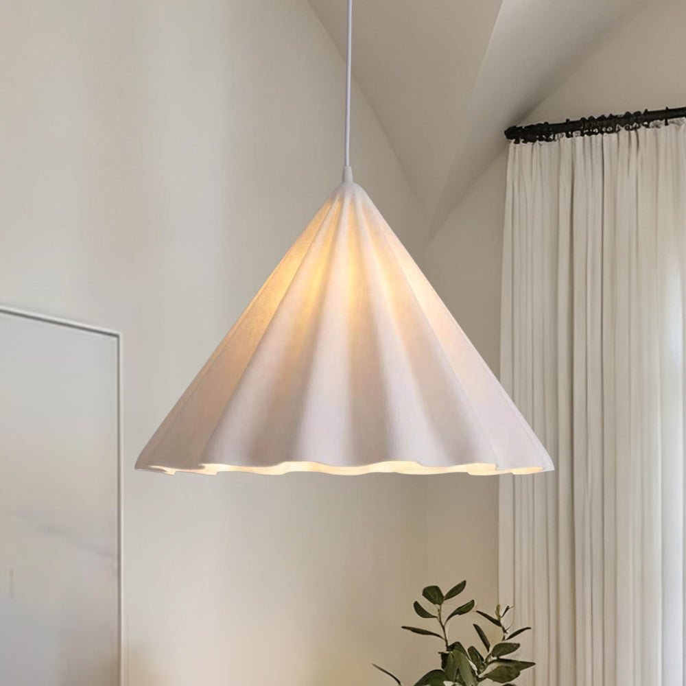 Pendantlightie - Contemporary 1 - Light Cone Felt Scalloped Pendant Light - Pendants - White - 