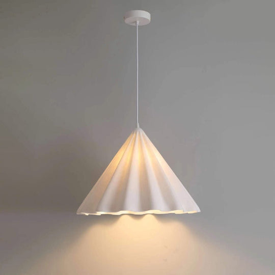 Pendantlightie - Contemporary 1 - Light Cone Felt Scalloped Pendant Light - Pendants - White - 