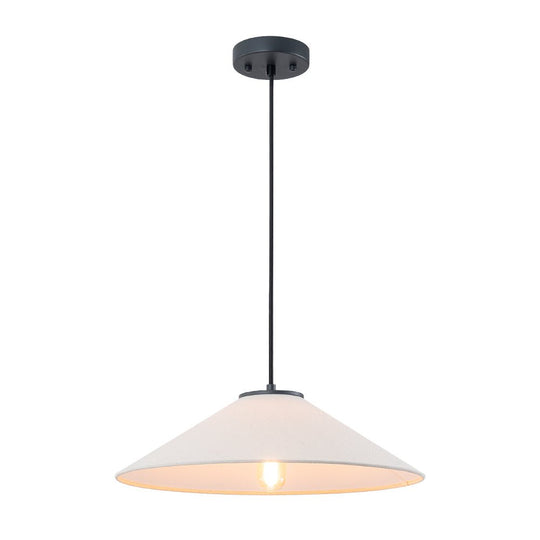 Pendantlightie - Contemporary 1 - Light Fabric Conical Linen White Pendant - Pendants - Medium - 