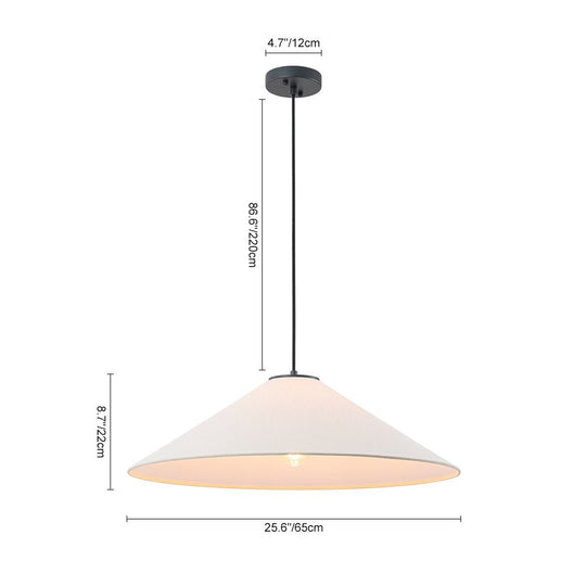Pendantlightie - Contemporary 1 - Light Fabric Conical Linen White Pendant - Pendants - Medium - 