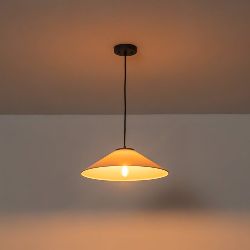 Pendantlightie - Contemporary 1 - Light Fabric Conical Linen White Pendant - Pendants - Medium - 