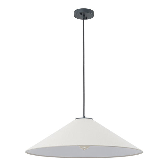 Pendantlightie - Contemporary 1 - Light Fabric Conical Linen White Pendant - Pendants - Medium - 