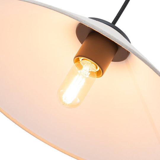 Pendantlightie - Contemporary 1 - Light Fabric Conical Linen White Pendant - Pendants - Medium - 