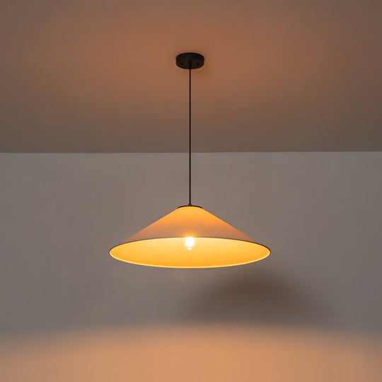 Pendantlightie - Contemporary 1 - Light Fabric Conical Linen White Pendant - Pendants - Medium - 