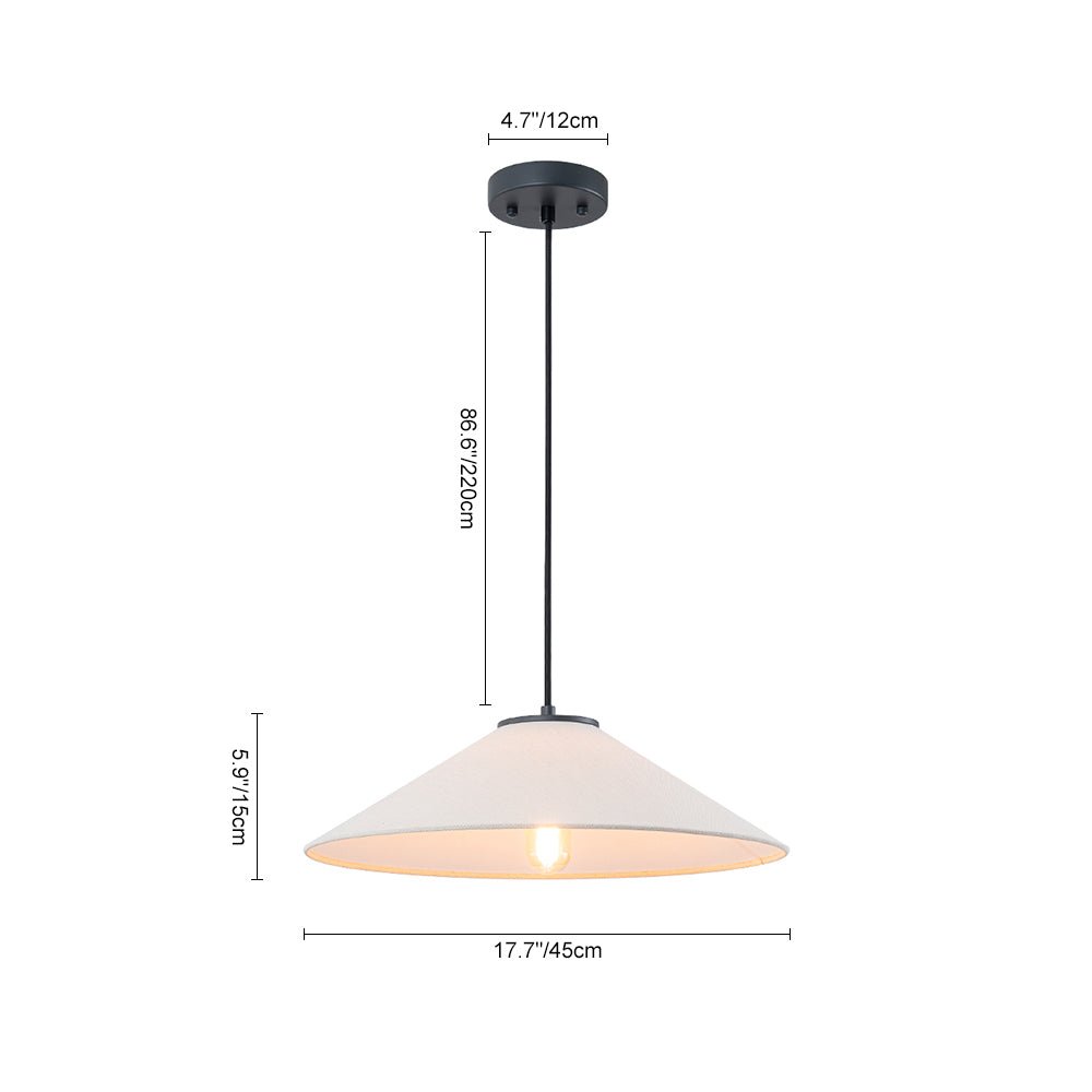 Pendantlightie - Contemporary 1 - Light Fabric Conical Linen White Pendant - Pendants - Medium - 