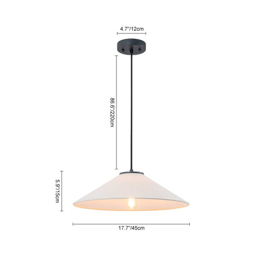 Pendantlightie - Contemporary 1 - Light Fabric Conical Linen White Pendant - Pendants - Medium - 