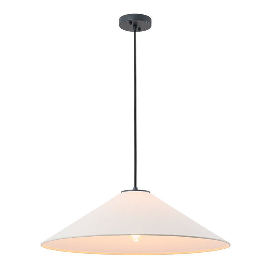 Pendantlightie - Contemporary 1 - Light Fabric Conical Linen White Pendant - Pendants - Medium - 