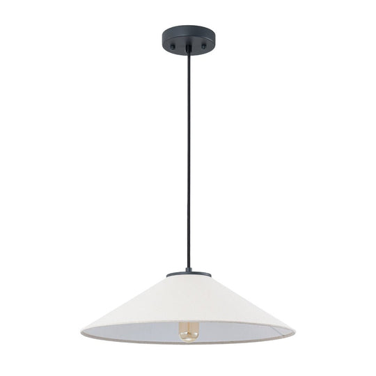 Pendantlightie - Contemporary 1 - Light Fabric Conical Linen White Pendant - Pendants - Medium - 