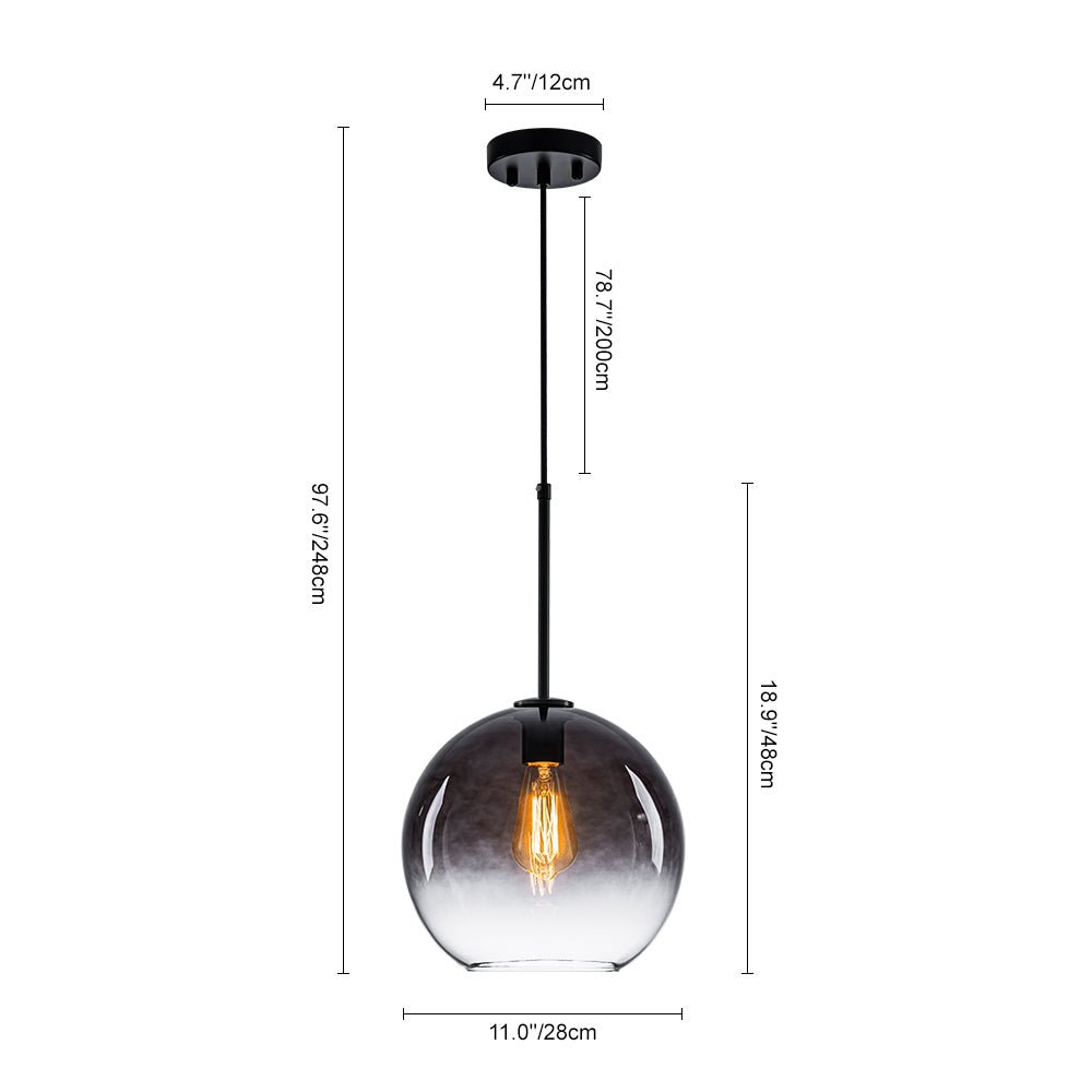 Pendantlightie-Contemporary 1-Light Gradient Color Glass Globe Pendant Light-Pendants-Gray-