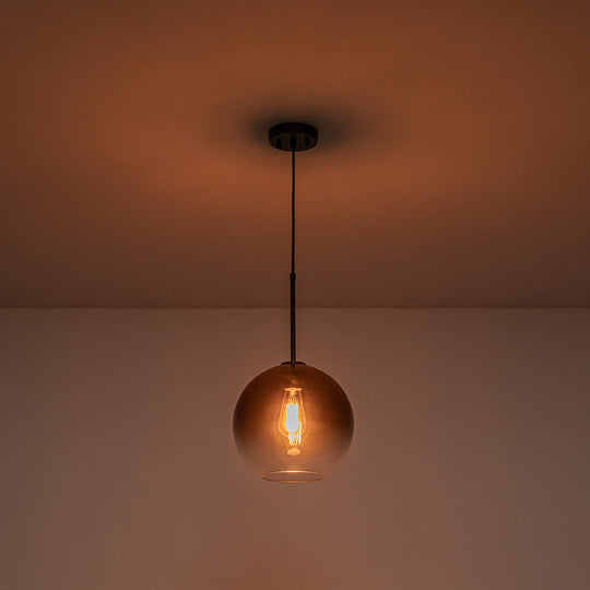 Pendantlightie-Contemporary 1-Light Gradient Color Glass Globe Pendant Light-Pendants-Gray-