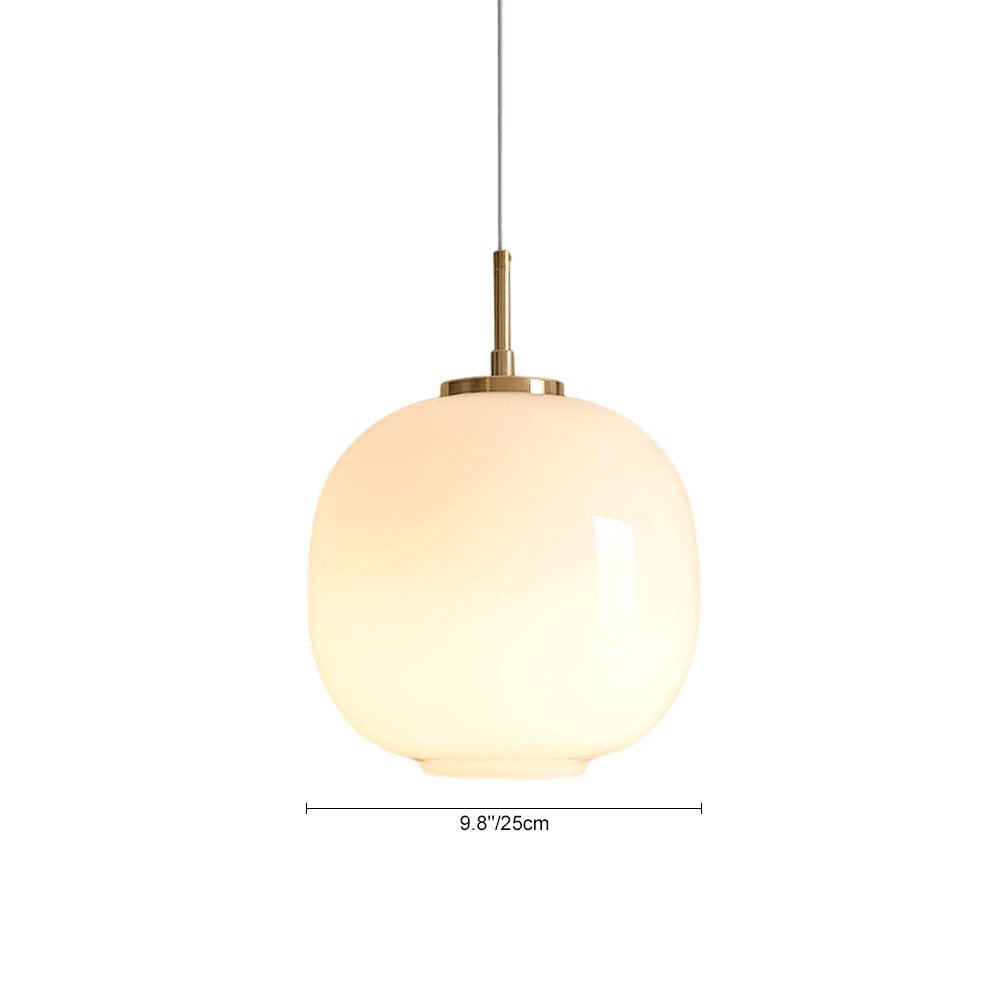 Pendantlightie - Contemporary 1 - Light Opal White Glass Globe Single Pendant Light - Pendants - Medium - 