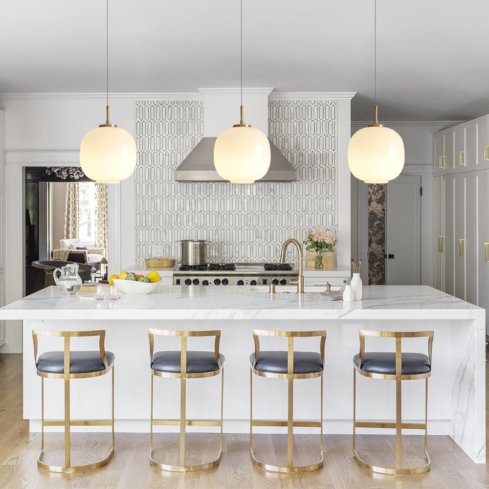 Pendantlightie - Contemporary 1 - Light Opal White Glass Globe Single Pendant Light - Pendants - Medium - 