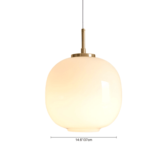 Pendantlightie - Contemporary 1 - Light Opal White Glass Globe Single Pendant Light - Pendants - Medium - 
