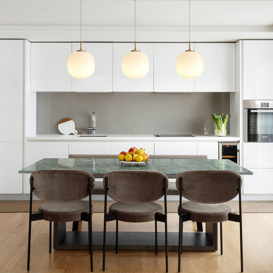 Pendantlightie - Contemporary 1 - Light Opal White Glass Globe Single Pendant Light - Pendants - Medium - 