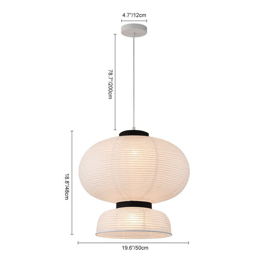 Pendantlightie - Contemporary 1 - Light Pleated Lantern Style Paper Pendant Light - Pendants - B - 