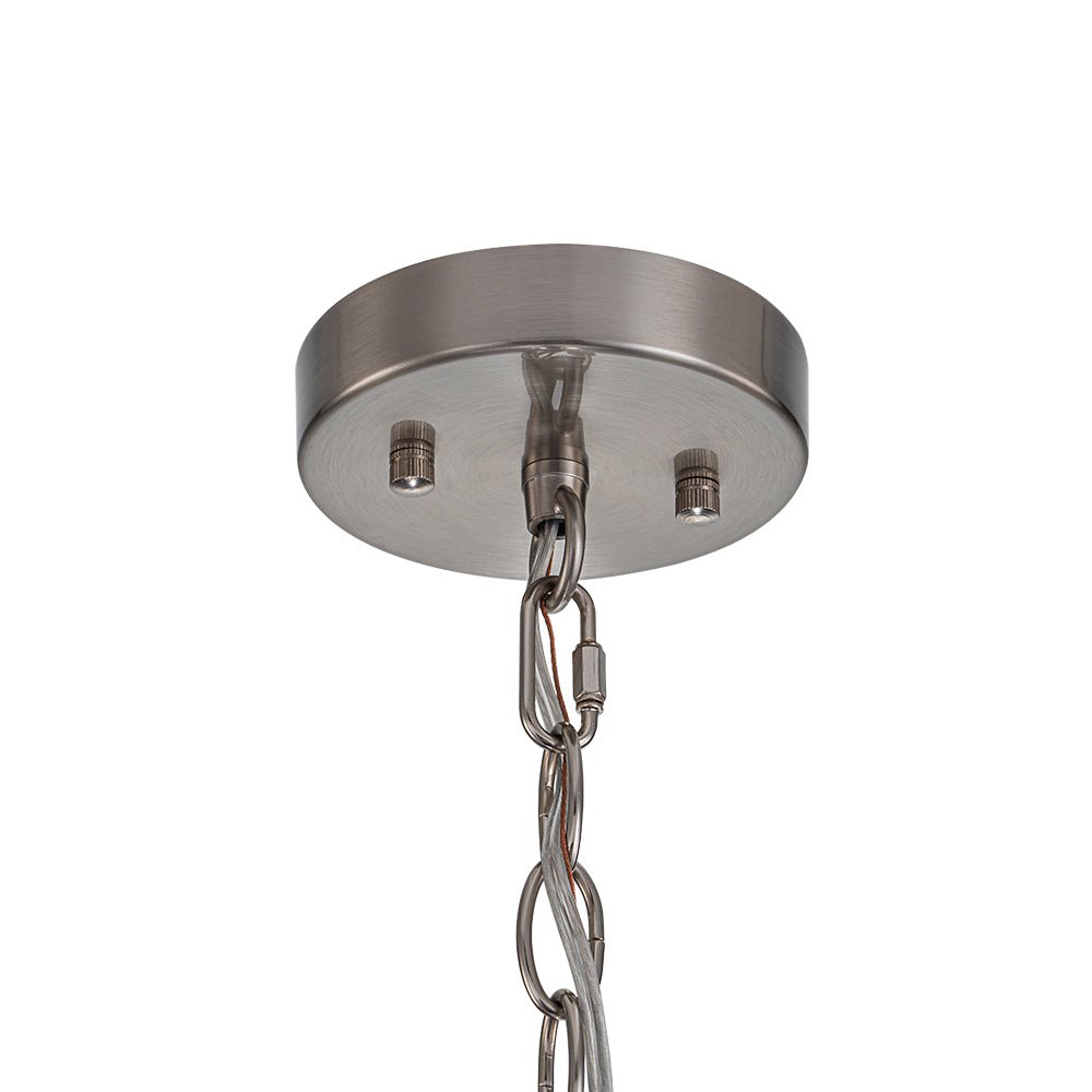 Pendantlightie - Contemporary 1 - Light Textured Water Glass Cylinder Single Pendant - Pendants - Nickel - 