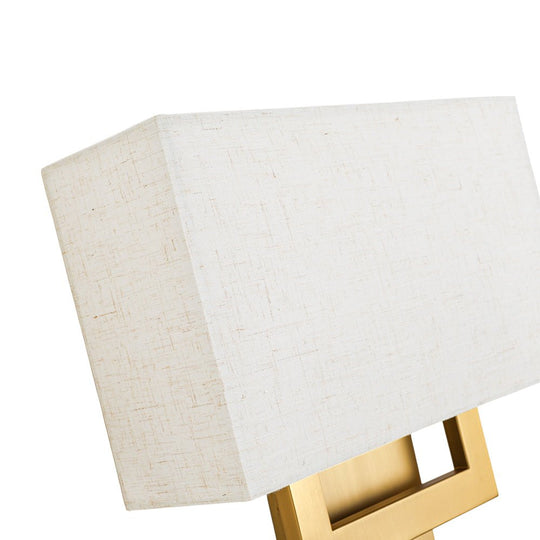 Pendantlightie-Contemporary 2-Light Fabric Rectangle Linen Shade Wall Sconce-Wall Light-Brass-