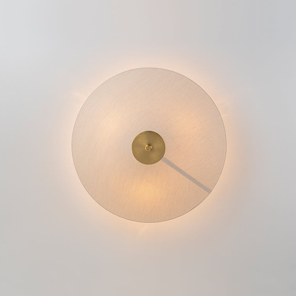 Pendantlightie - Contemporary 3 - Light Linen Fabric Cone Ceiling Light - Semi Flush Mount - Brass - 