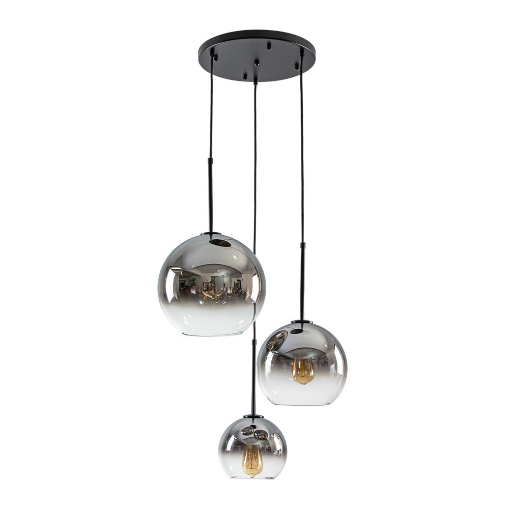 Pendantlightie - Contemporary 3 - Light Sculptural Cluster Spherical Gradient Glass Pendant - Pendants - Gradient Gold - 