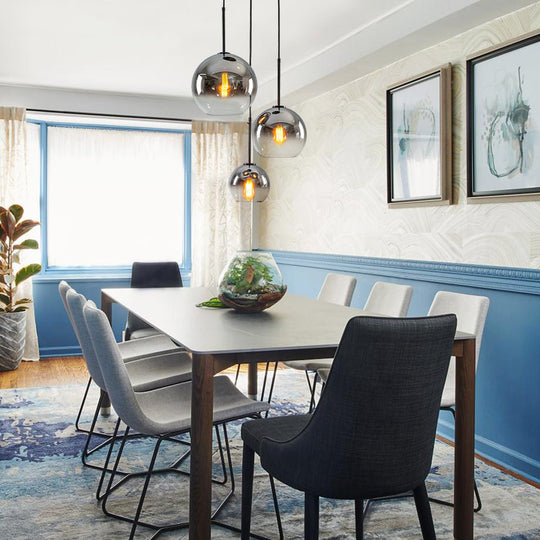 Pendantlightie - Contemporary 3 - Light Sculptural Cluster Spherical Gradient Glass Pendant - Pendants - Gradient Gold - 